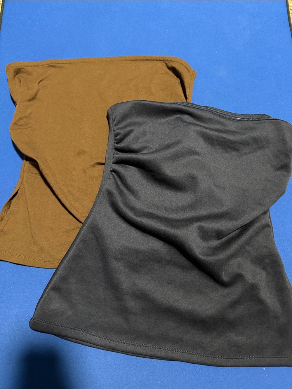 Two Tube Tops in Black and Brown